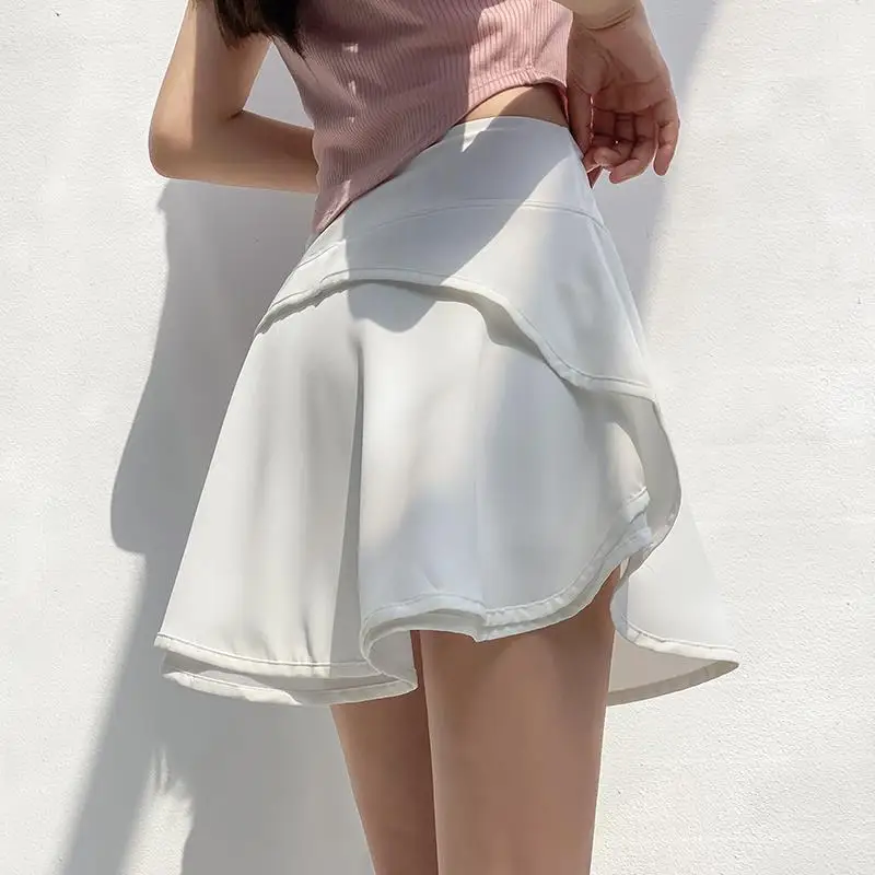 Sports Yoga Shorts Women's Tennis Skirts Summer Fake Two-piece Anti-exposure Thin Fitness Skirt Pants Loose Running Clothes