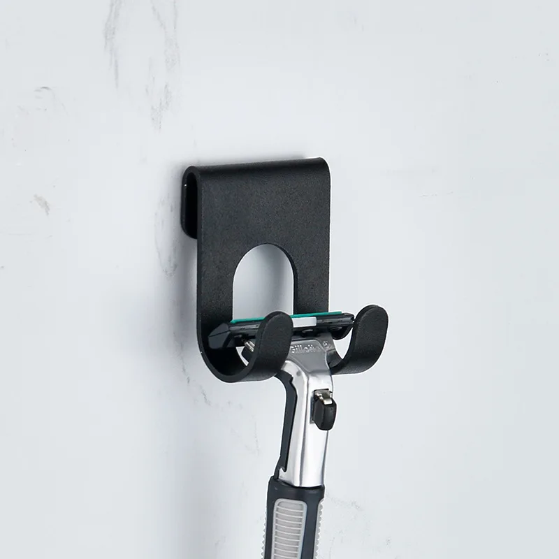 Aluminum Hook Shower Glass Door Hook Free Hole Towel Rack Hanger Key Organizer plug Shaver Holder Rack 1pc