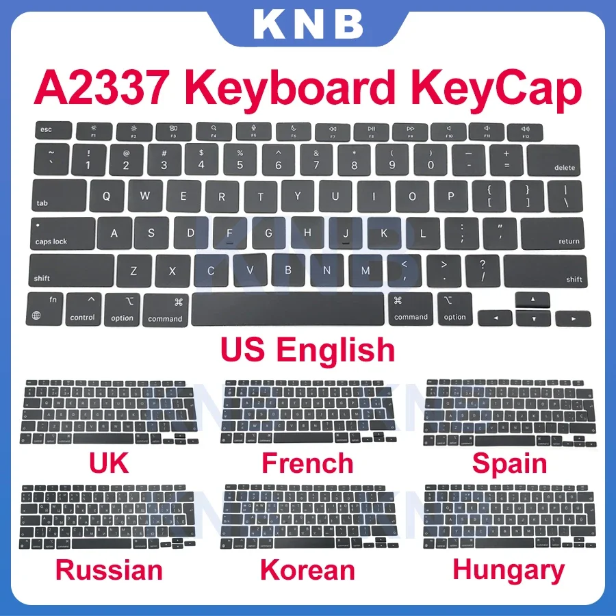 Laptop Keyboard Keycaps US UK Russian French Spain EU For Macbook Air 13" M1 A2337 EMC 3598