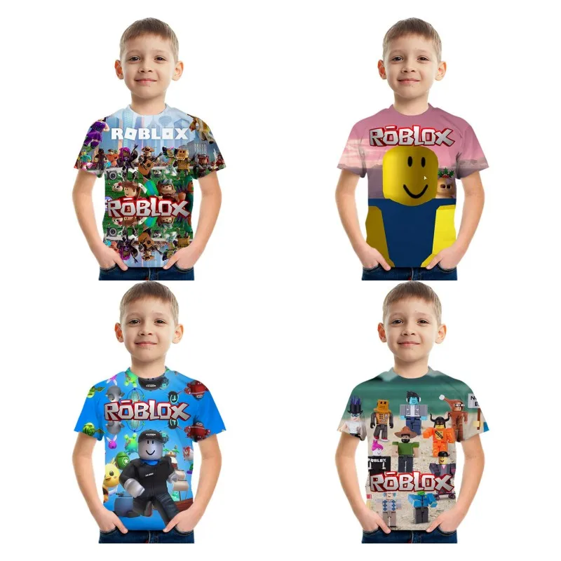 

Roblox Game Kid T Shirt Boys Game Sports T-shirt Child Cartoon Short Sleeve Top 3D Printing Casual Street Harajuku Clothes