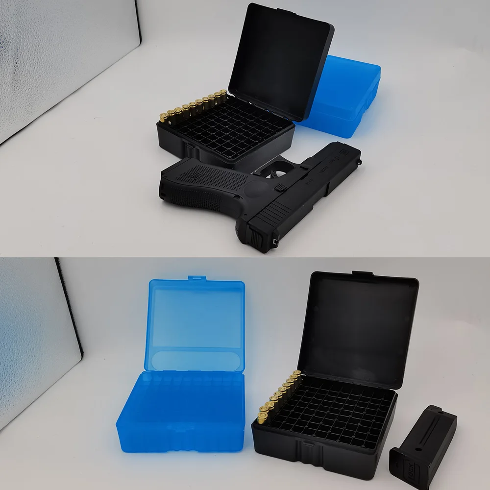 100 Rounds Tactical Ammo Box Bullet Shell Holder Box Rifle Cartridge Storage Case Ammo Can .38super