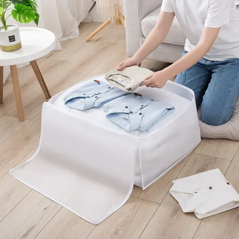 White Waterproof Quilt Clothes Organizer Under Bed Storage Bags Dustproof Closet Organizer Moisture-proof Foldable  Moving Bag 4