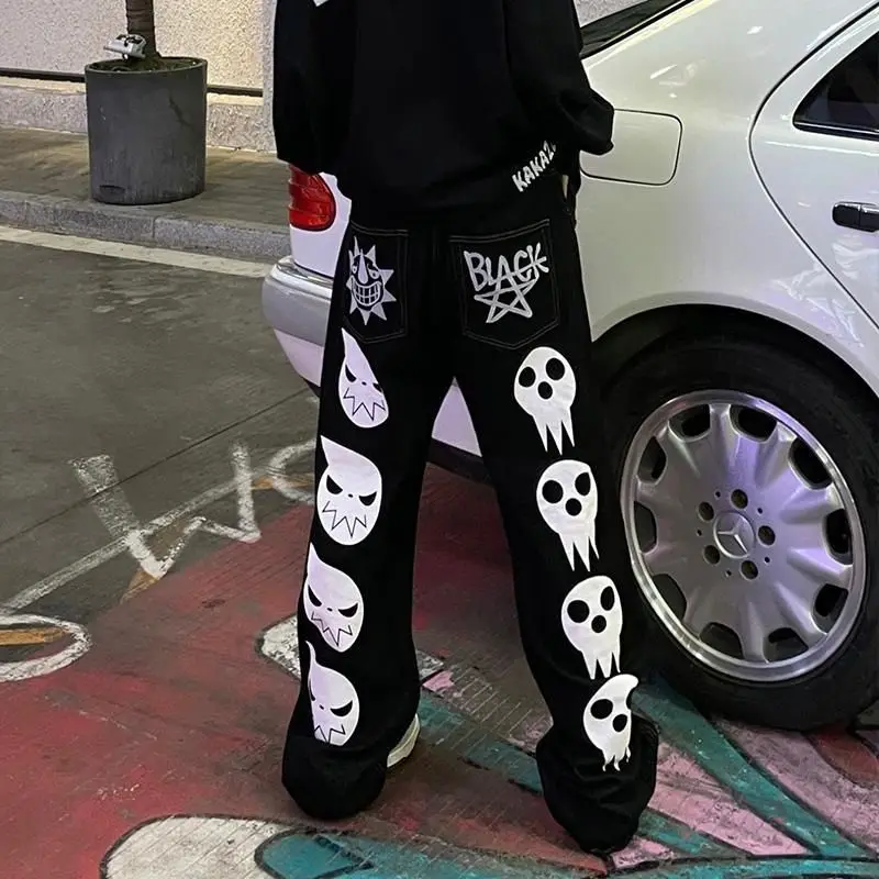 Harajuku Baggy Jeans Women Clothing High Street Vintage Goth High Waisted Jeans Woman Casual Wide Leg Women Jeans Pants
