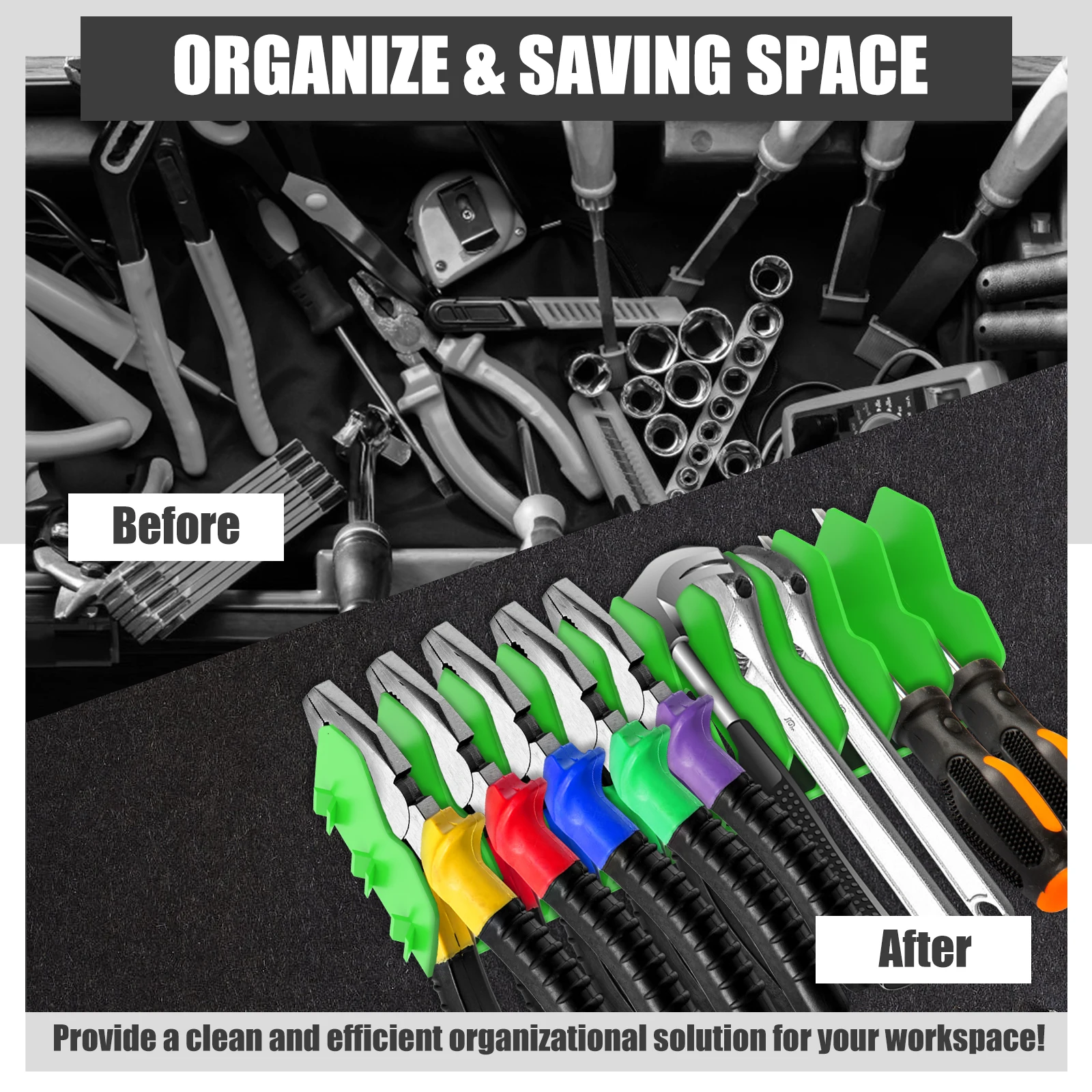 2/1Pcs Zange Organizer Rack 10-Slot Werkzeug Organizer mit Nicht-Slip Gummi Basis Werkzeug Schublade werkzeugkasten Lagerung Werkstatt Zubehör – Detail 9