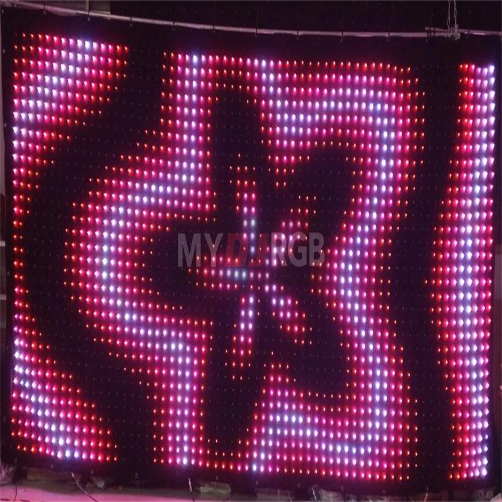 P6CM 2M 4M PC DMX Control LED Video Cloth LED Vision Curtain Stage Screen DJ Background wall