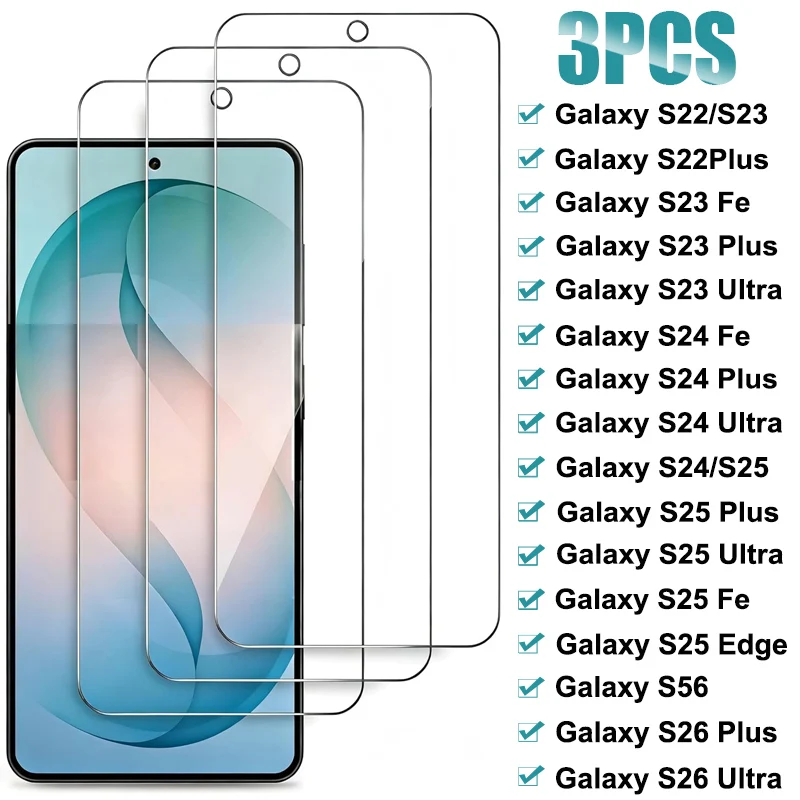 Premium Tempered Glass Screen Protector, 3-Pack