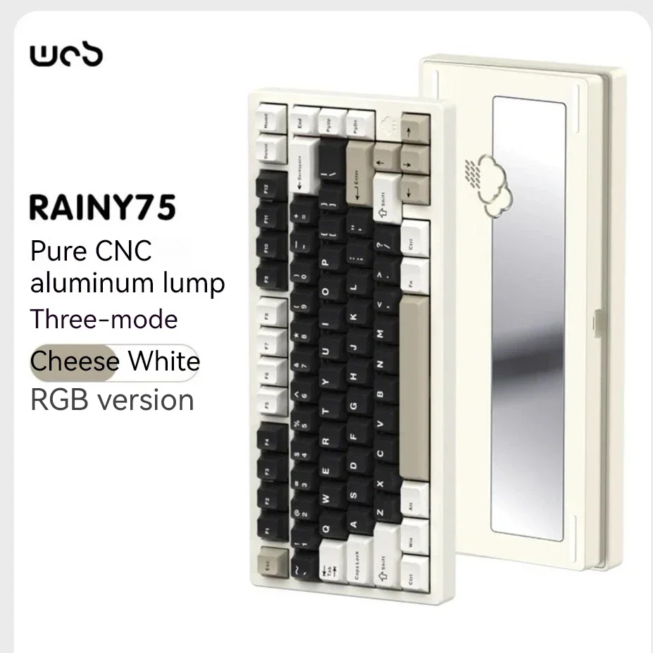 メカニカルゲーミングキーボード,Wob-Rainy75アルミニウム合金,3つの 