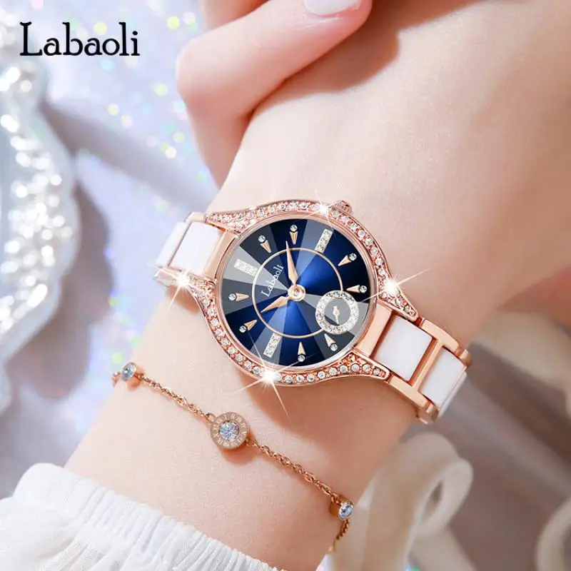 LABAOLI Diamond Luxury Women Watches For Female Clock Rose Gold 2023 New Arrival Rhinestone Elegant Ladies Wrist Watches