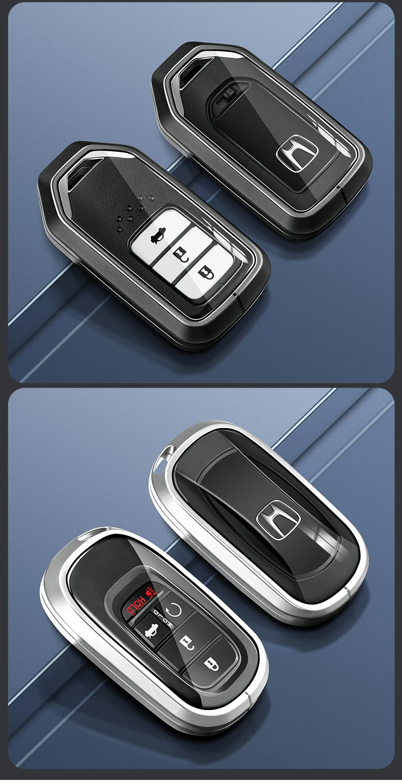 Neues Schlüsseletui aus Aluminiumlegierung für Honda CRV 2017–2023. Vollständig geschlossenes TPU-Schlüsseletui für CR-V 5. 6. Schlüsselanhänger-Lanyard, Auto-Zubehör – Detail 7