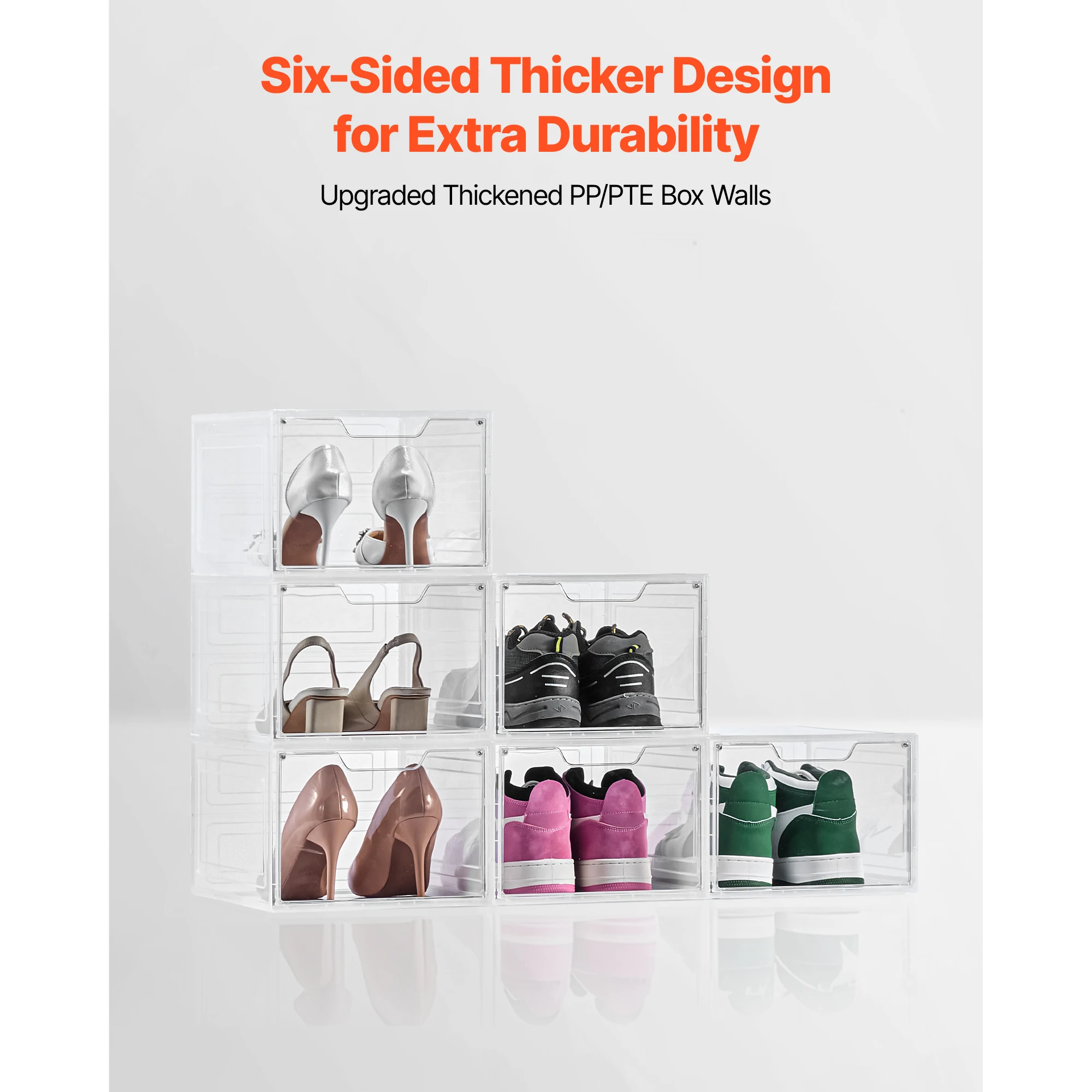 Clear Plastic Stackable Shoe Storage Boxes