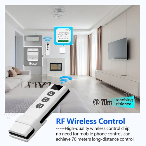433MHz 무선 커튼 스위치 원격 제어 시스템 AC 220V 10A rf 릴레이 수신기 및 커튼/모터/블라인드용 송신기 4