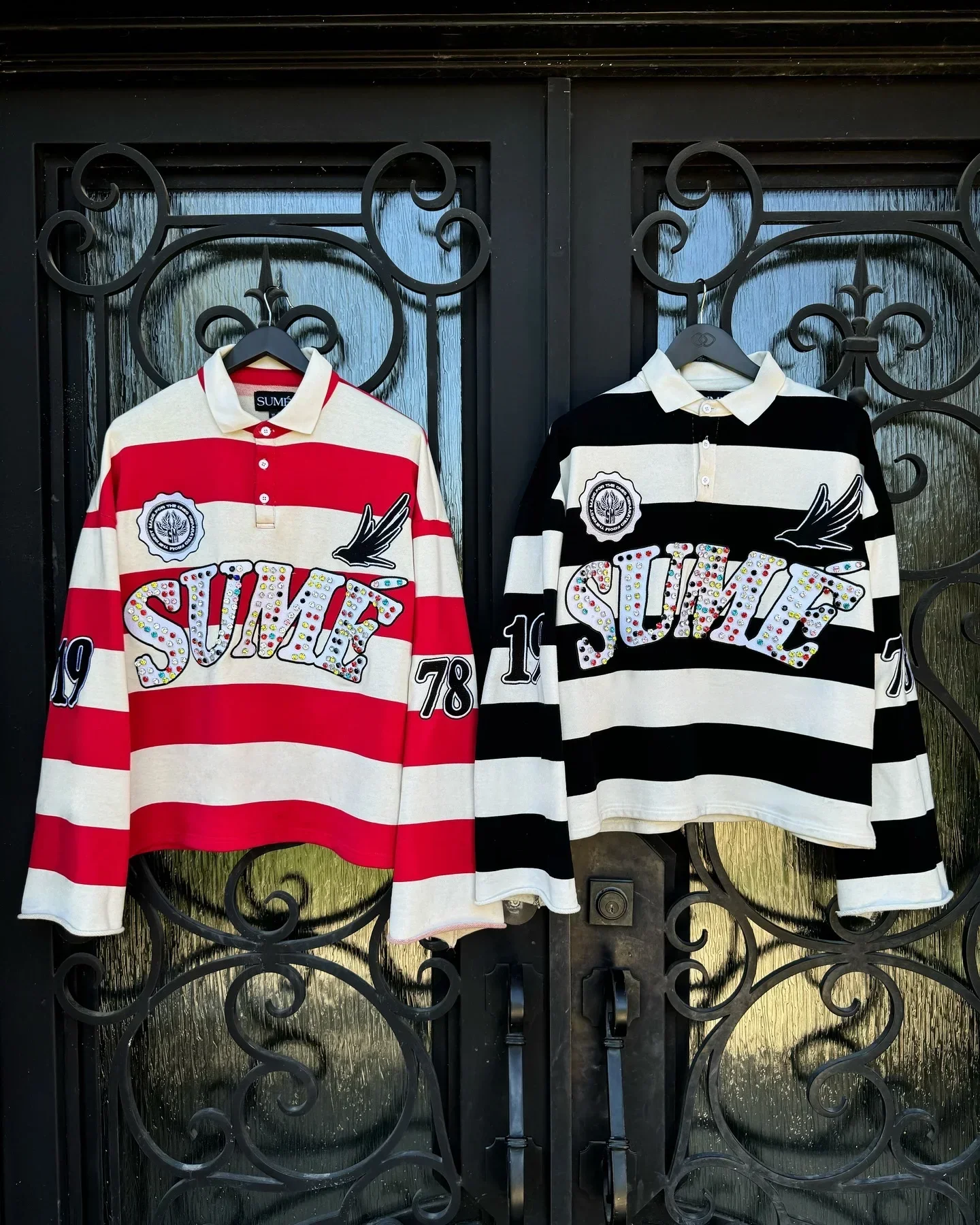 Y2k Retro Gothic Sume Letter Rhinestone Embroidery T Shirts Summer Men Hip Hop Short Sleeve TShirts Harajuku Fashion Stripe Tee 18 S1f7821a0a2584e359138389b8019b07bA