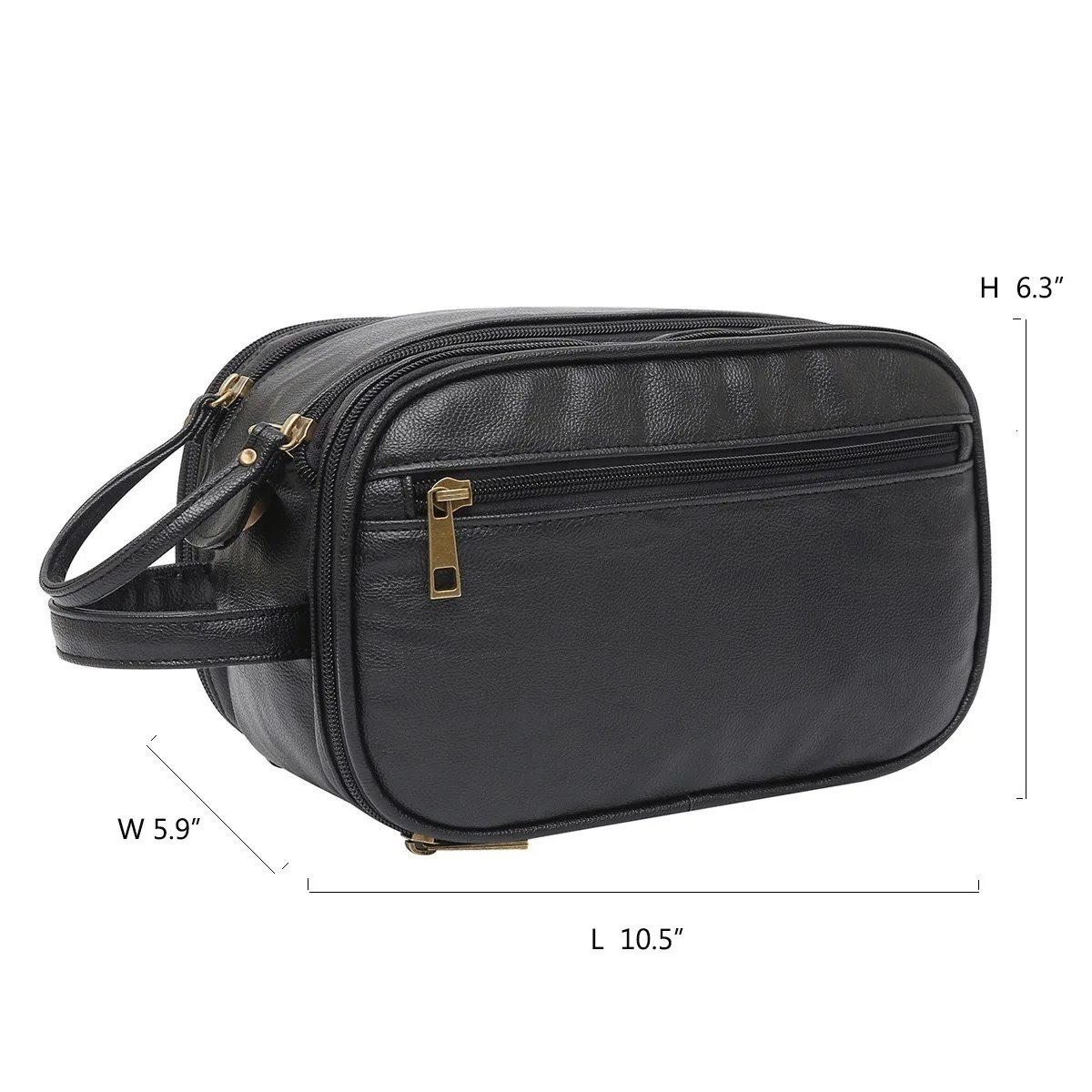 Men's Large Water-Resistant Toiletry and Shaving Organizer in PU Leather