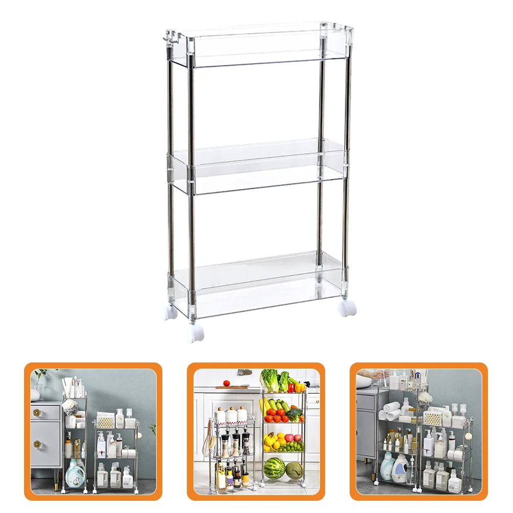 

Shelf for Kitchen Organizer Storage Shelves Rolling Carts with Wheels Rack Three Tier