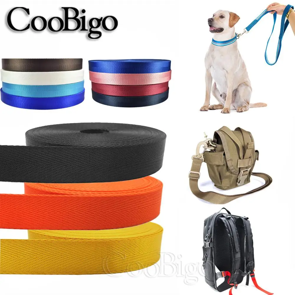 20Yards Imitated Nylon Webbing Backpack Strap Ribbon Trim Binding Fabric DIY Craft Sewing Belt Bag Accessories Herringbone 25mm