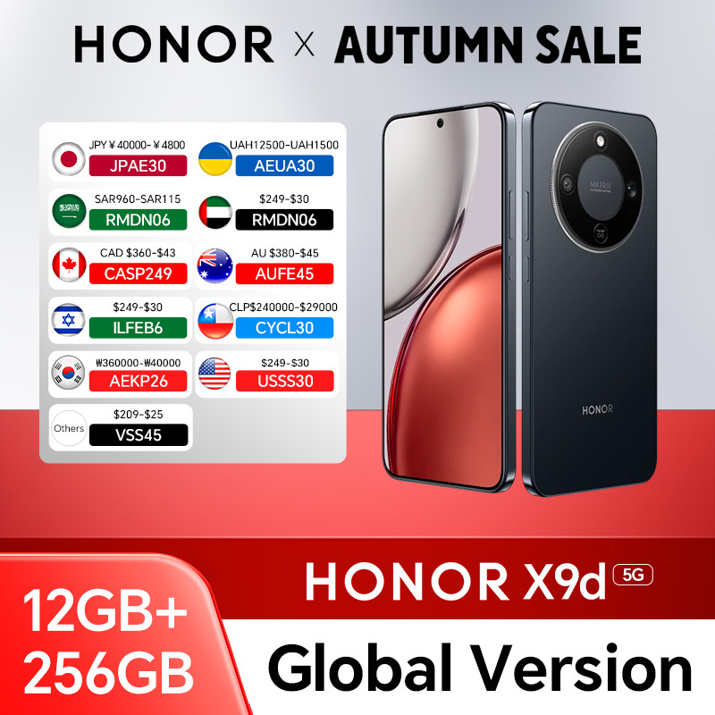  【Brand+】HONOR X9d Global Version Smartphone 6.79'' 120Hz Screen Snapdragon 6 Gen 4 108MP AI Camera 8300 mAh 66W Super Charging 