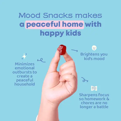 Mood Snacks - Kids Saffron Gummies, Natural Berries Supplements Offer Mood Support and Calms Temper Tantrums, Sugar Free Gummies - Image 2