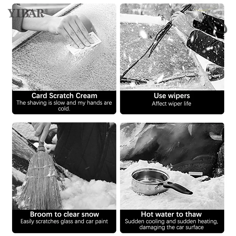 

Car Ice Scraper Snow Removal Shovel Detachable Car Windshield Ice Remover Deicing Scraper Defrost Tool