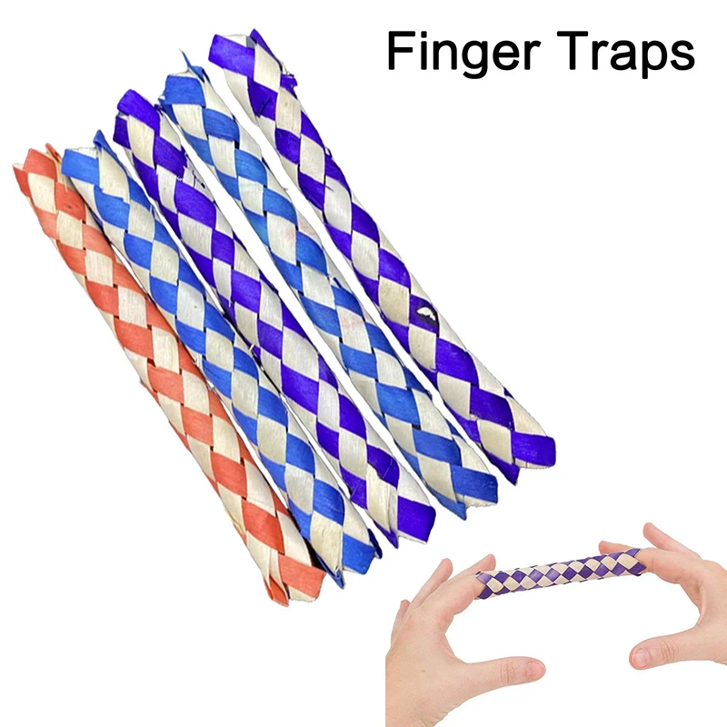 5pcs 15cm Finger Traps Bamboo Tube Finger Traps Kids Prank Toys Party Gifts Chinese Bamboo Toys