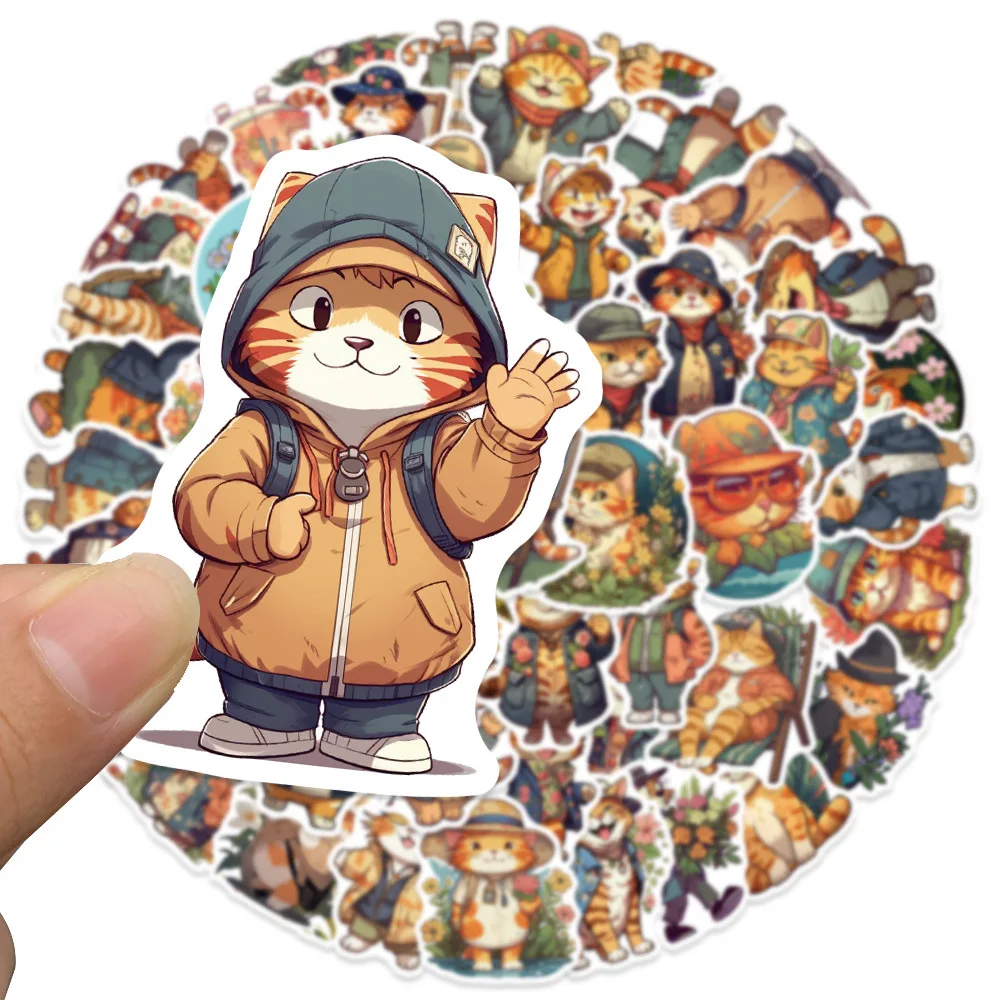 

10/50pcs Orange Cats Graffiti Stickers Cute Cartoon Animals Decals For Kids Toy Suitcase Guitar Scrapbook Skateboard Stickers