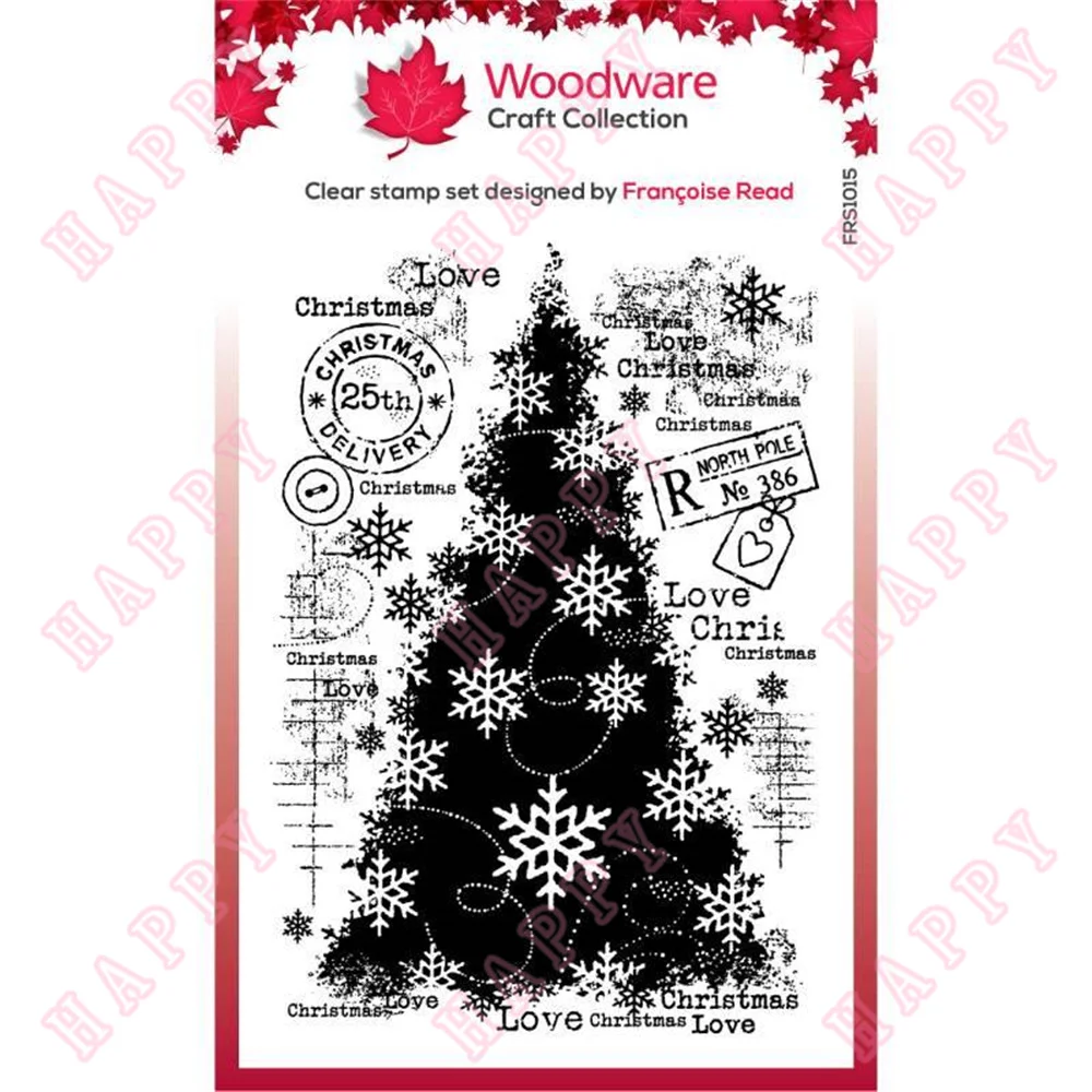 

Christmas Clear Stamps New Snow Frosted Tree Decoration For DIY Scrapbooking Diary Album Paper Template Card Embossing Handcraft