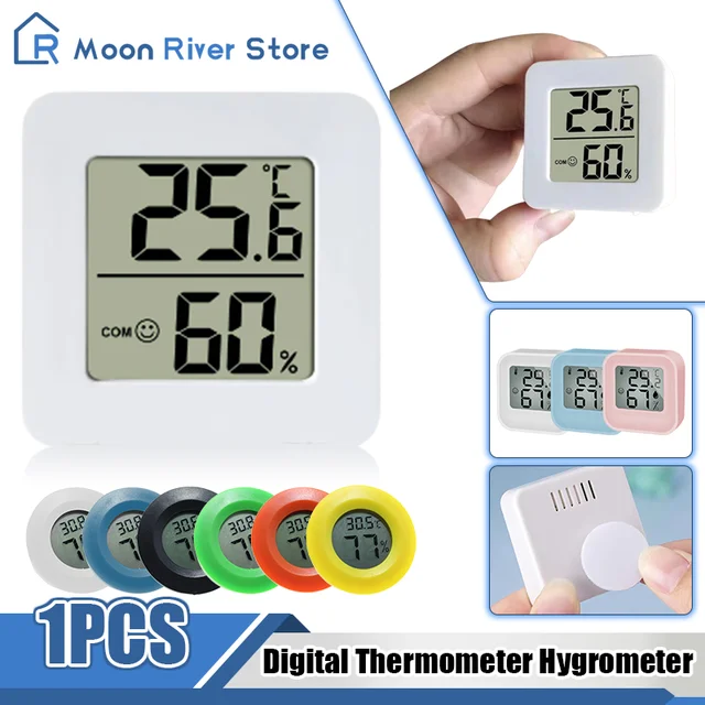 LCD Digital Thermometer Hygrometer Temperature Humidity Tester Weather  Station Clock For Eyelash Extension Makeup Beauty Salon - AliExpress