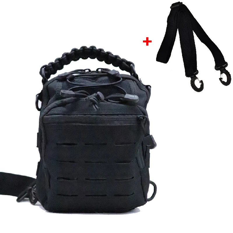 

Outdoor portable riding Mountaineering single shoulder diagonal bag Military tactics chest bag handbag laser perforated satchel