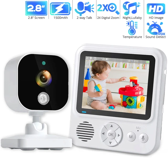 2.8Inch Baby Monitor with Camera and Audio IPS Screen 2X Zoom