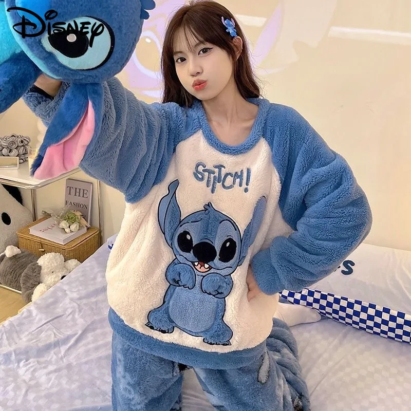 Disney Pijamas de Tipo Mono para Mujer, Pijama Entero Mujer Stitch