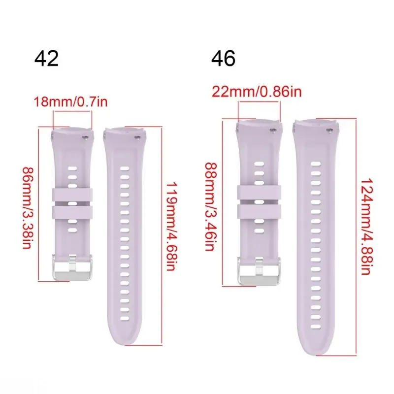 시계 5용 D08B 실리콘 교체 밴드 42mm 46mm 방수 운동 공식 스타일
