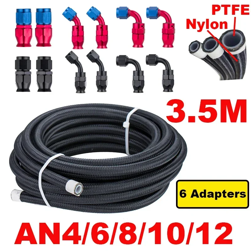 8 Stainless Steel Braided Fuel Line Kit - 10/20FT Hose With AN Fittings ...