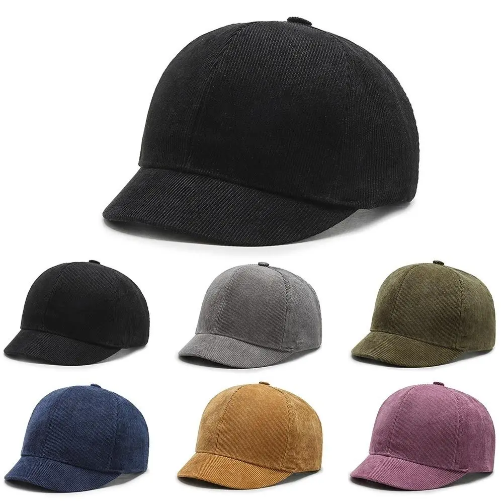 

Short Brim Baseball Cap Fashion Solid Color Adjustable Outdoor Visor Cap Fastener Tape Outdoor Shade Peaked Cap Men