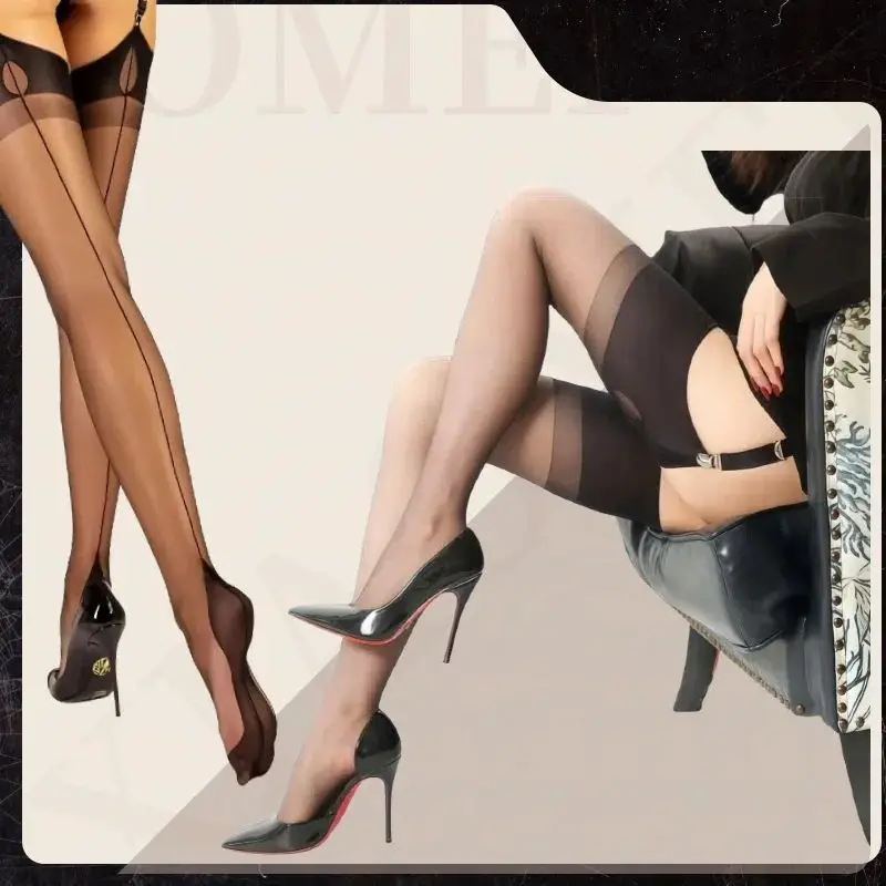 Women's Ultra-Thin Retro Nylon Suspender Stockings - Elegant and Sexy Formal Wear