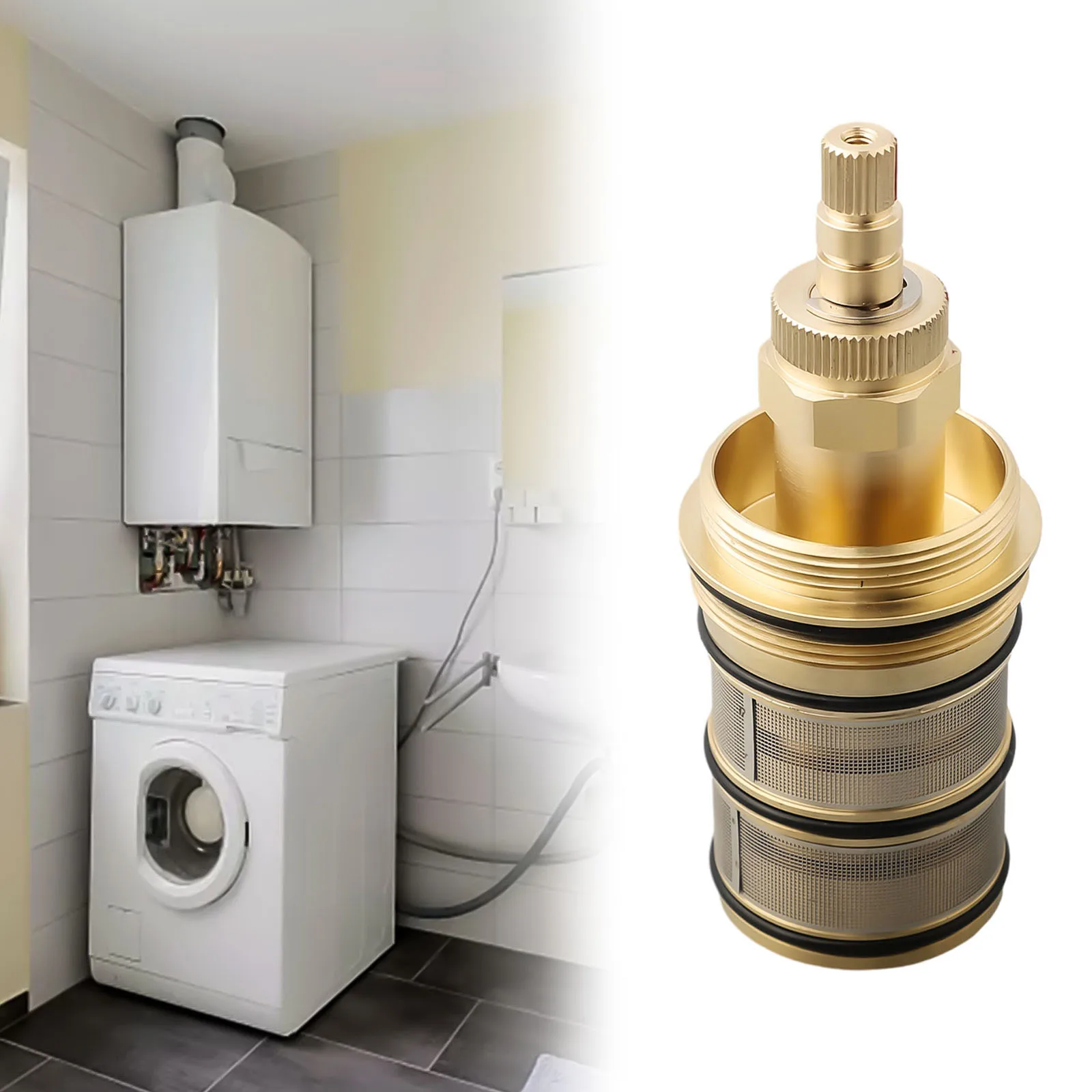 

1pcs Thermostatic Mixing Shower System Water Brass Replacement Thermostatic Cartridge Shower Mixer Valve Bar Repair Kit
