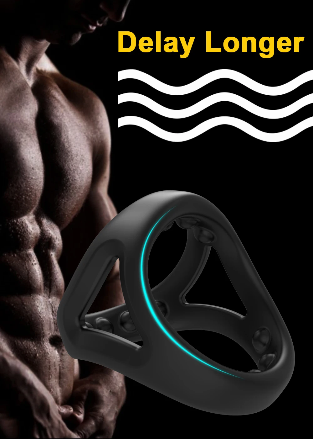 Yumuşak dokulu silika jel sex toy ring, kolay temizlik ve hijyenik kullanım için pratik tasarıma sahiptir.