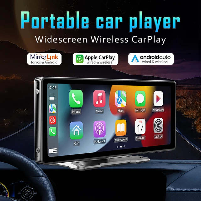 Wireless Apple CarPlay & Android Auto, 9-Zoll Tragbares Autoradio