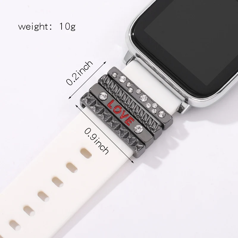 Strap Decorative Ring For Apple Watch Band Creative Charms Ornament  Silicone Bracelet Charms Jewelry Cute Stud Nails for Iwatch - AliExpress