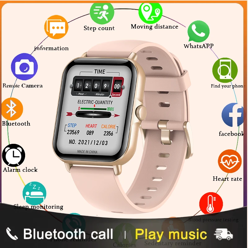 New Bluetooth Calling Smart Watch Women Full Touch Bracelet Fitness Tracker Blood Pressure Smart Clock Men Smart Bracelet Women