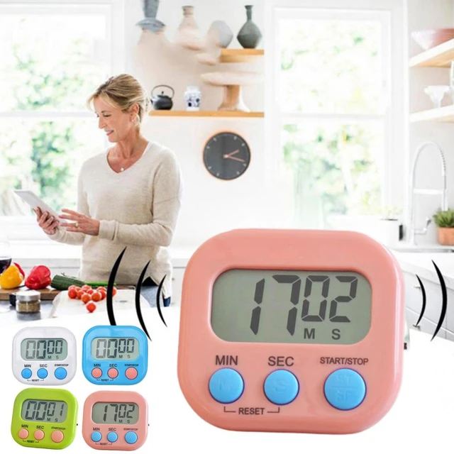 2 Pack Small Back Magnetic Digital Kitchen Timer and On/Off Switch,  Countdown Minutes and Seconds