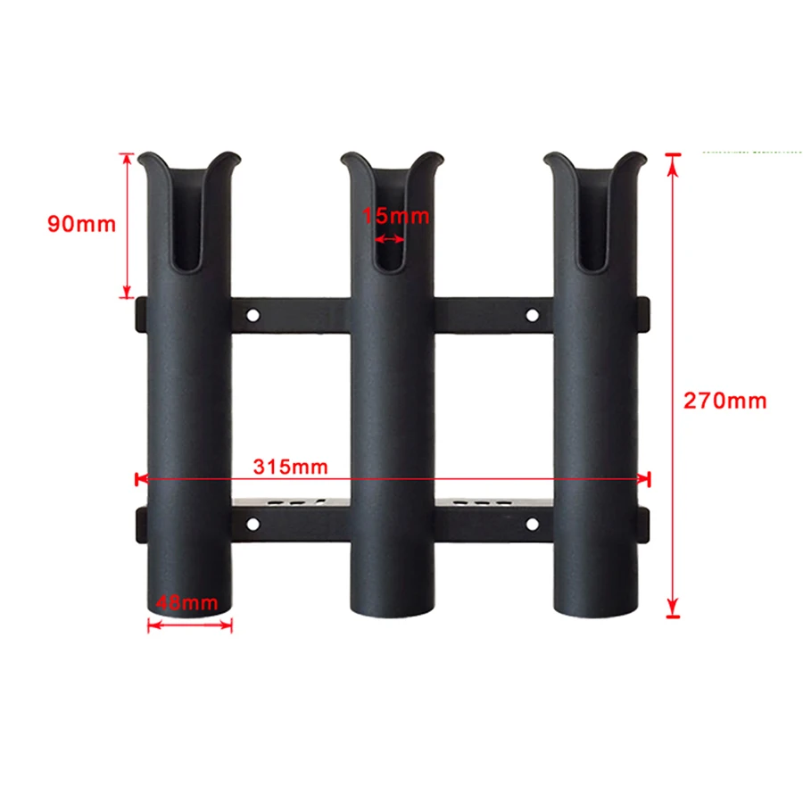 

Marine Boat Yacht Kayak Fishing Vertical 3 Link Rod Holder Organiser Pole Tube Mount Bracket Socket Rack Lure Pliers Storage