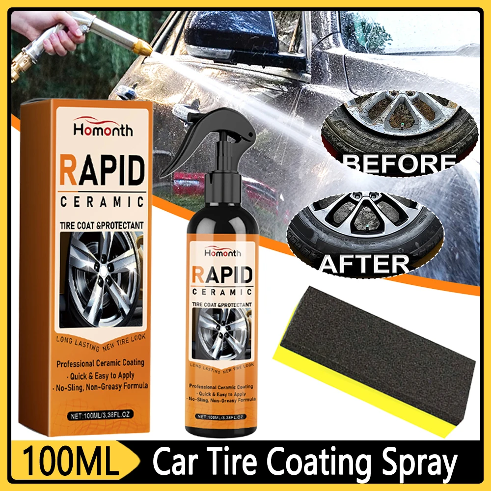 100ml Car Wheel Polishing Spray Dustproof Tire Coating Spray Long Lasting Car Wheel Rust Dust Remover Auto Cleaning Tool