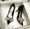 New Fashion Bowknot Pointed Toe High Heels Pumps Women's Stiletto White Pearl Bridal Wedding Shoes Banquet Party Dress Shoes