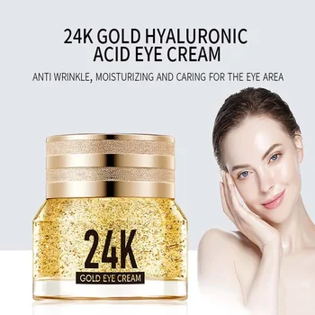 24K Gold Hyaluronic Acid Anti-Wrinkle Multi-Effect Eye Cream Moisturizes and Protects the Eye Area Firmness Whitening Under Eyes