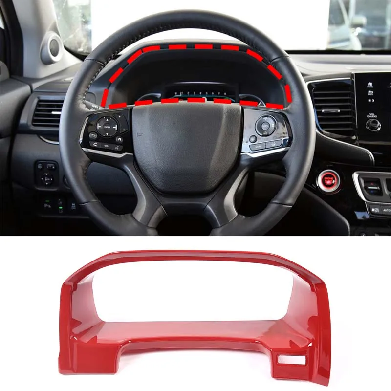 

For Honda Pilot 2015-2022 ABS Red/Carbon Fiber Texture Car Dashboard Decorative Frame Trim Cover Interior Accessories