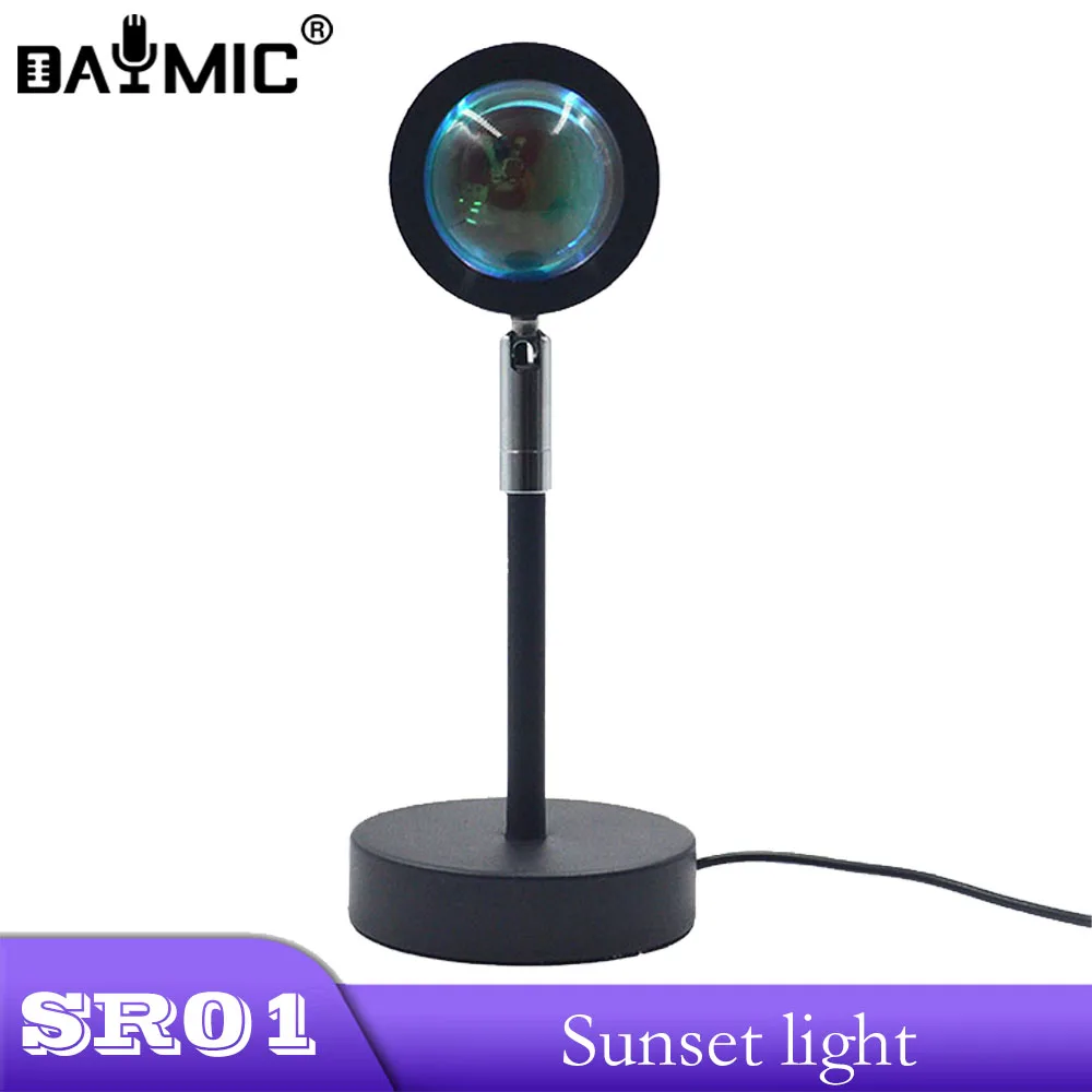 Desktop Usb Rainbow Light Atmosphere Night Lam Nordic Sun Laser Mini Table Sunset Projection Lamp