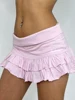 Rockmore Y2K Aesthetics Pleated Mini Skirts Women Fairycore Kawaii Ruffles Patchwork Solid Retro Skirts 2000s Coqutte Clothes 1
