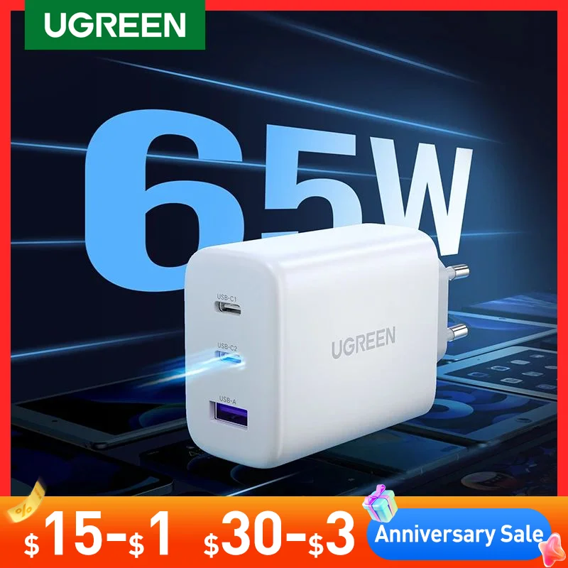 UGREEN 65W PD ładowarka za $19.04 / ~76zł