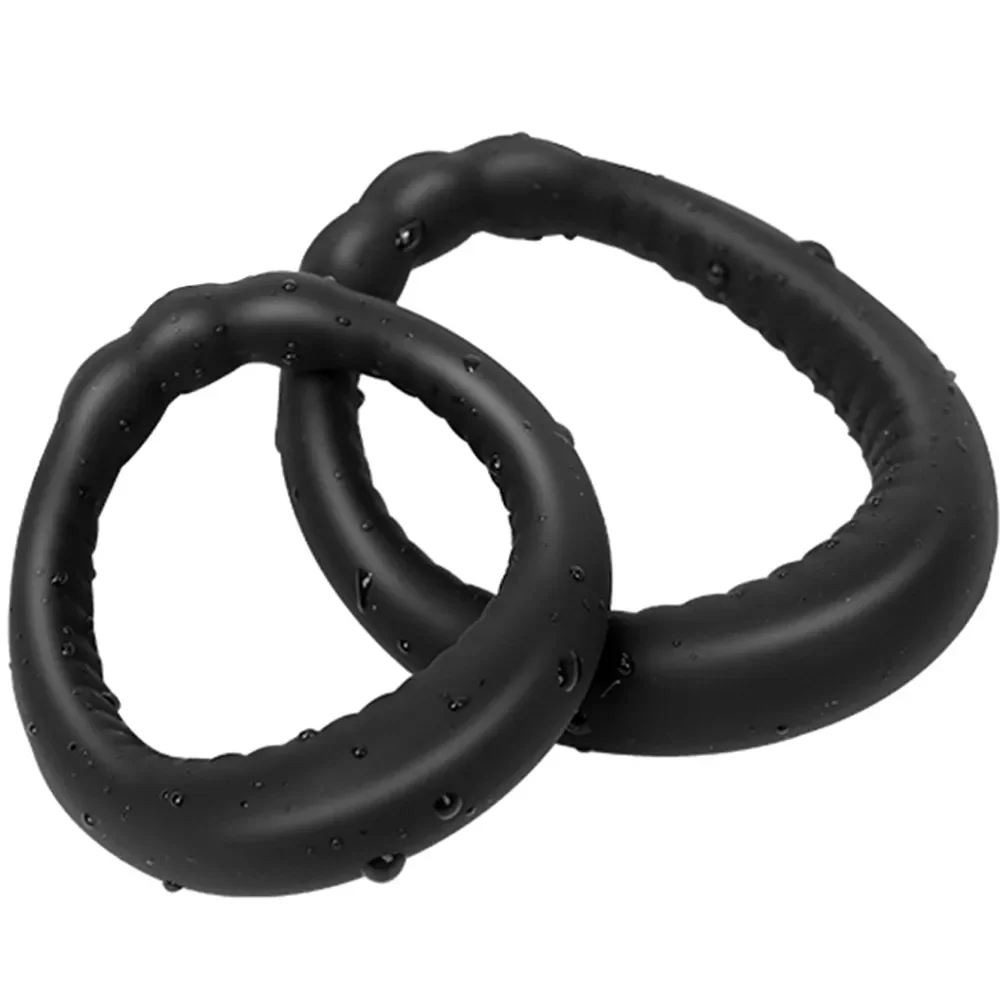 Weiches Silikonring-Set für männliche Hodensack-Streckvorrichtung, Ringsperre, Verzögerung der Ejakulation, Vergrößerung, Sexspielzeug für große Männer_voghion.com