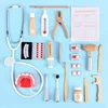 Wooden Pretend Play Doctor Educational Toys for Children Simulation Dentist Check Brush Teeth Medicine Set Role Playing Games 2