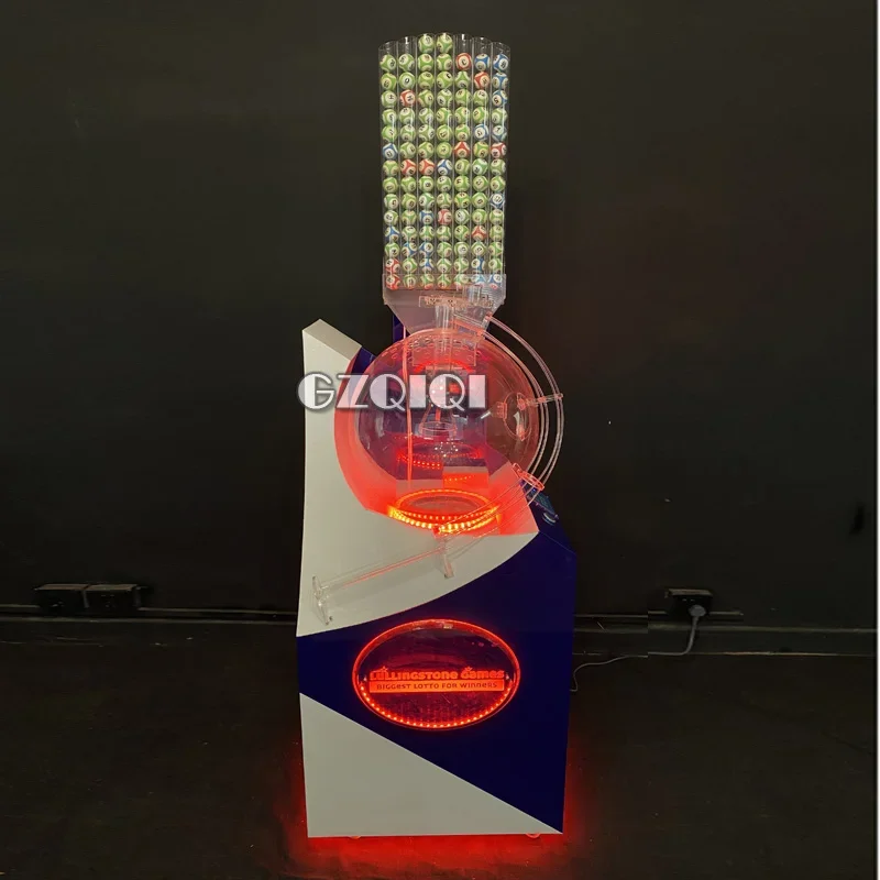 made lottery machine by air mixing with LED lights roulette wheel